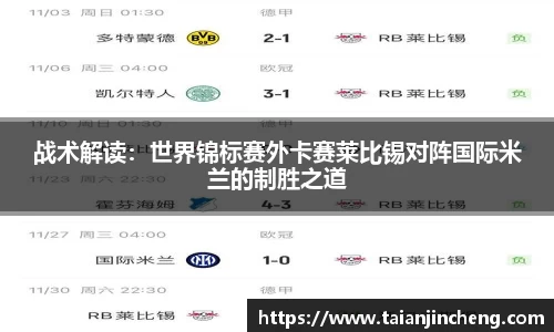战术解读：世界锦标赛外卡赛莱比锡对阵国际米兰的制胜之道